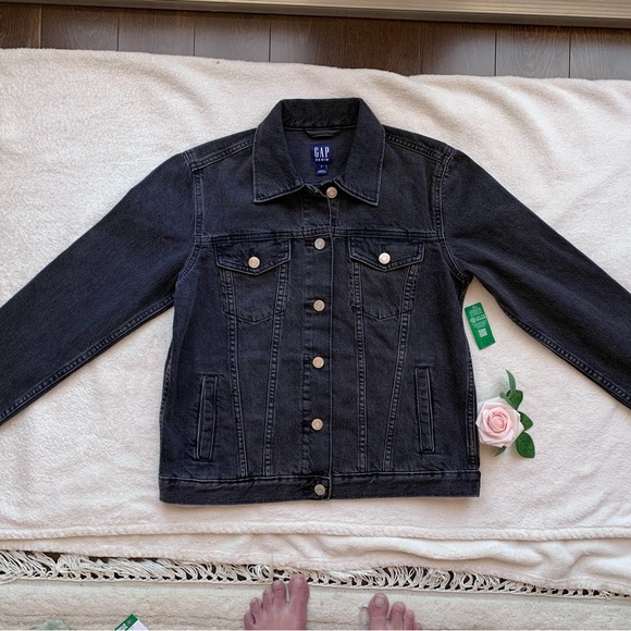 Gap black denim jacket - Picture 3 of 15